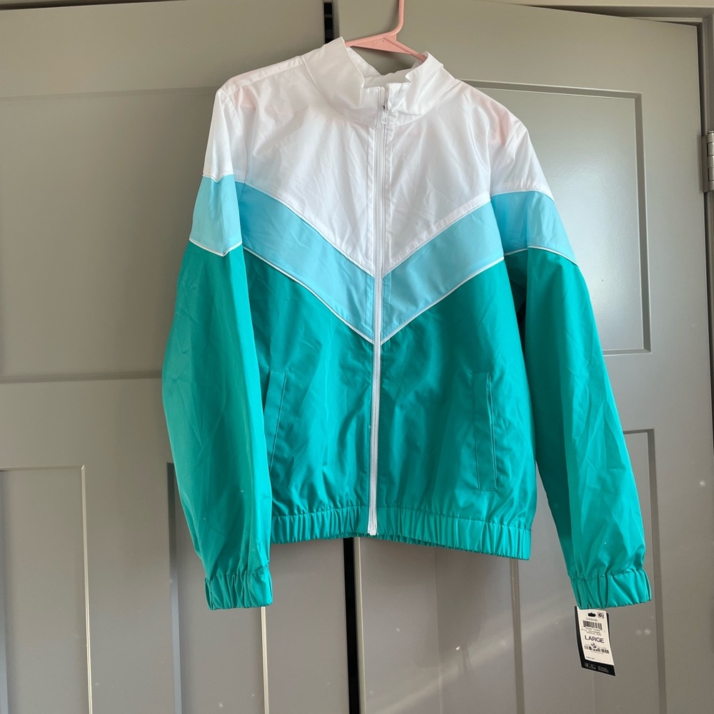Ideology chevron green ombré windbreaker